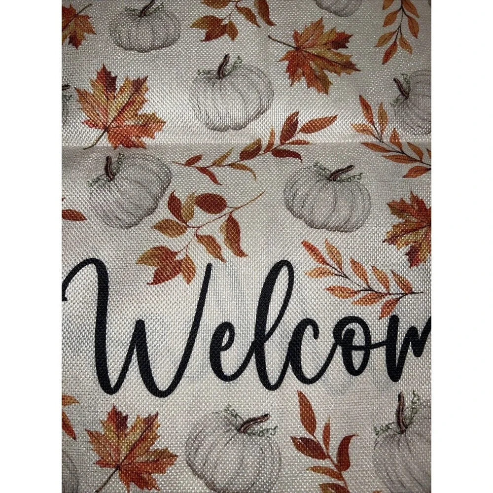 Welcome Pumpkin Fall Garden Flag Double-Sided Decorative Yard Flag 12“×18”